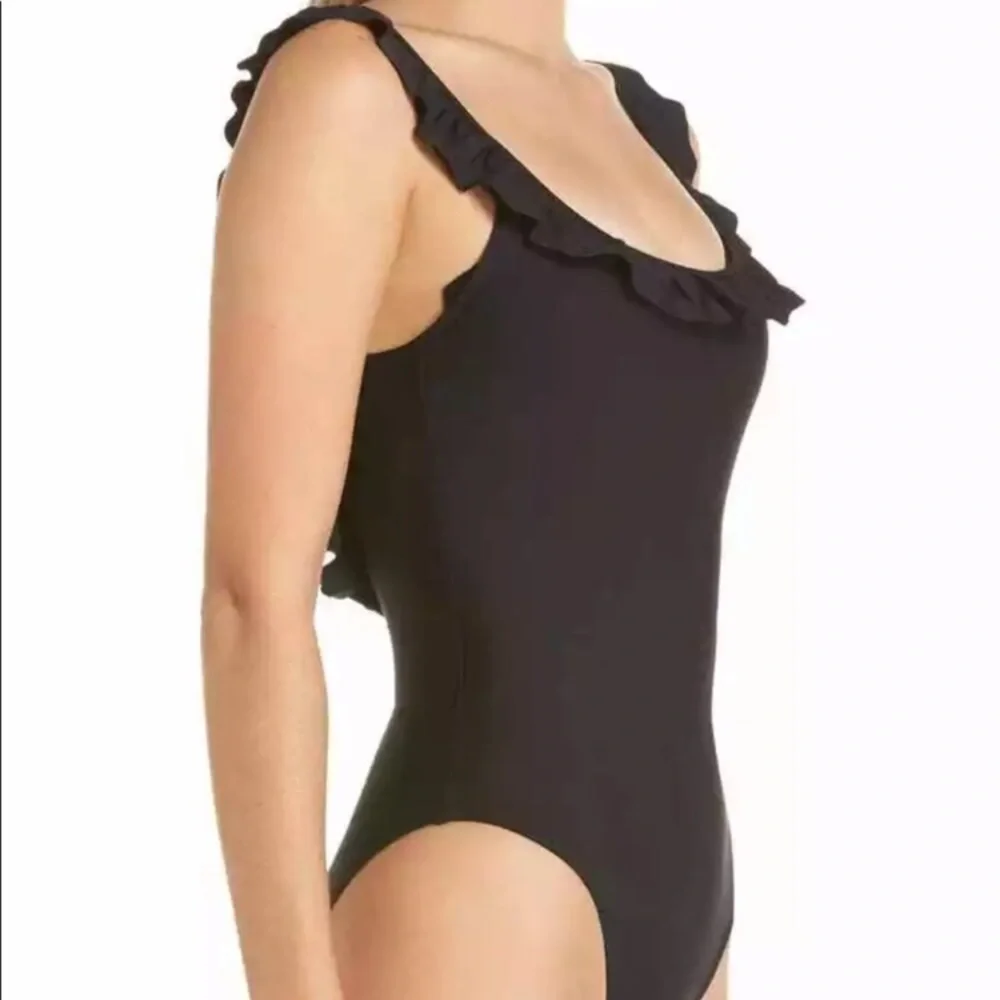 J. Crew Ruffle Scoopback one-piece swimsuit S2.